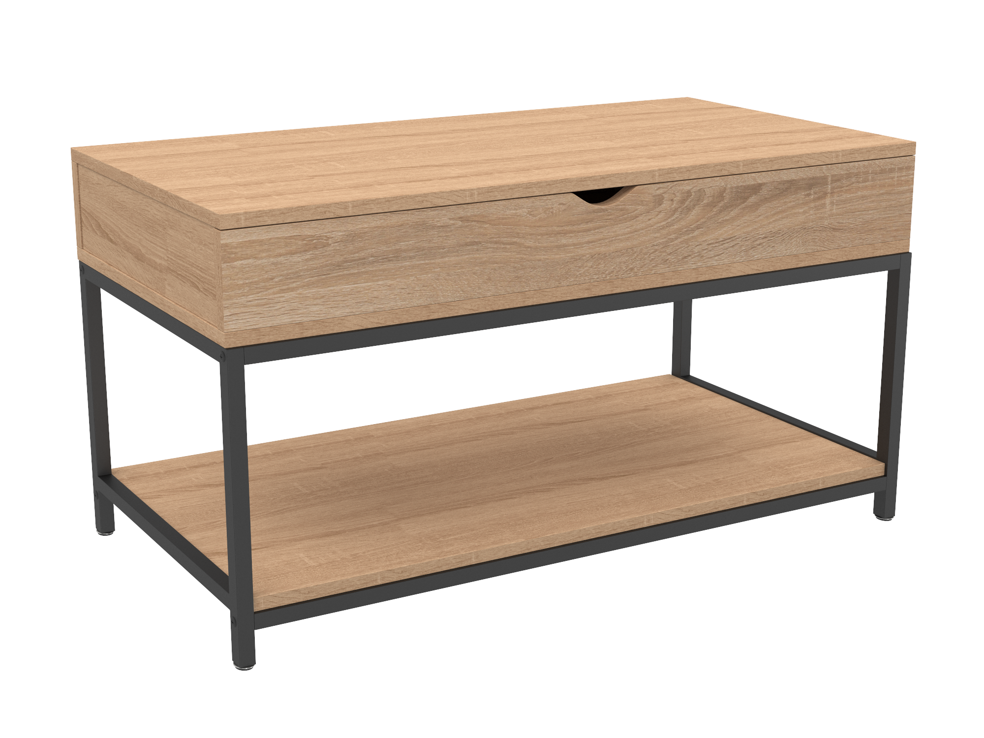 TABLE BASSE AVEC PLATEAU RELEVABLE