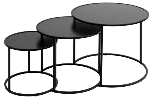 LOT DE 3 TABLES CAFE RONDES 
