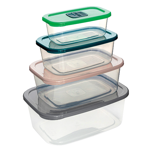 SET DE 4 BOÎTES DE CONSERVATION AVEC VALVES