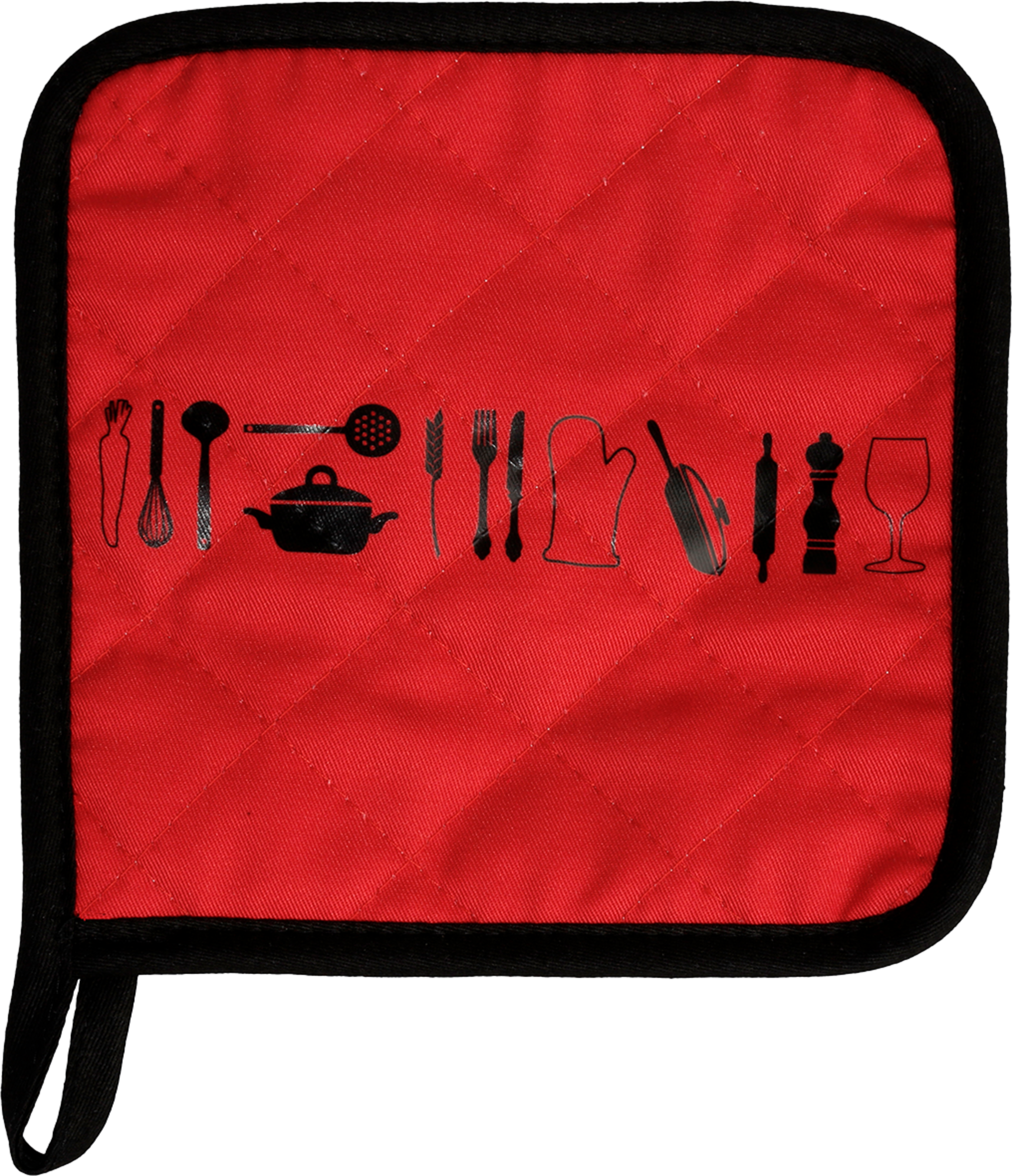 MANIQUE DE CUSINE ROUGE ET NOIRE