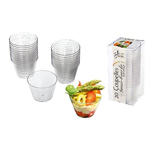 12 coupelles rondes amuse-bouche en plastique