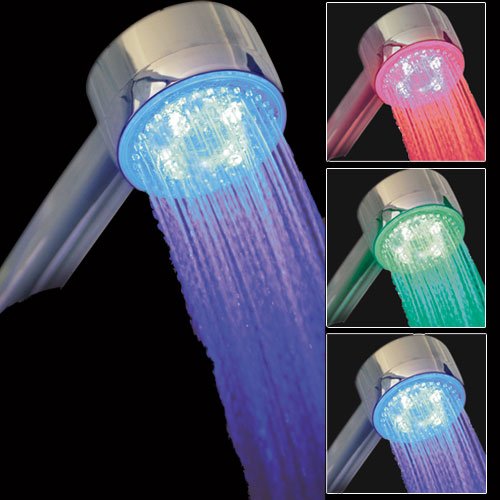 Pommeau de douche lumineux à LED 3 couleurs