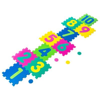 Be Toy's - Go Babies TAPIS DE SOL PUZZLE en MOUSSE 10 dalles de CHIFFRES 30x30 cm - La Marelle code EAN 3560237404684 