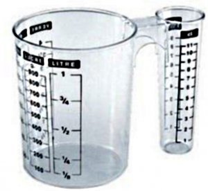 JJa VERRE DOSEUR DOUBLE GRADUÉ 1L TRANSPARENT PVC USTENSILE DE CUISINE code EAN 3560238480182 