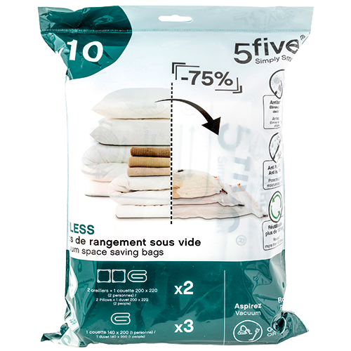 5FIVE 10 SACS DE RANGEMENT SOUS VIDE “AIRLESS” code EAN 3560238522035 