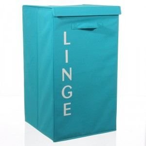 Panier à linge en tissu Lettres Bleu