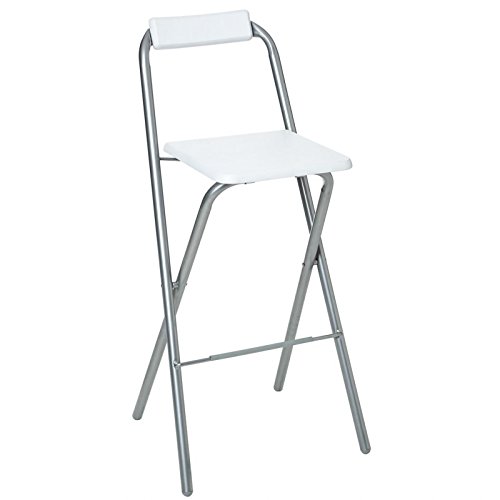 Chaise de bar pliable - Lot de 2 - Blanc - Louna
