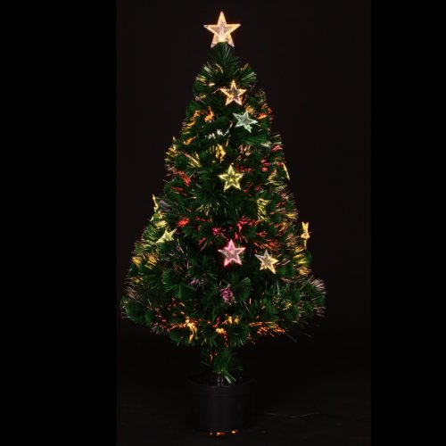 FEERIE LIGHTS DECO NOEL - Sapin de Noël artificiel en fibre optique + étoiles lumineuses - livré dans son pot - Hauteur 150cm 3560238570722 (3560238570722)
