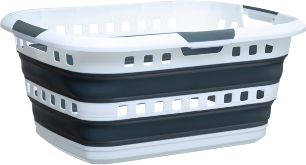 PANIER RÉTRACTABLE 45L BLANC ET GRIS 
