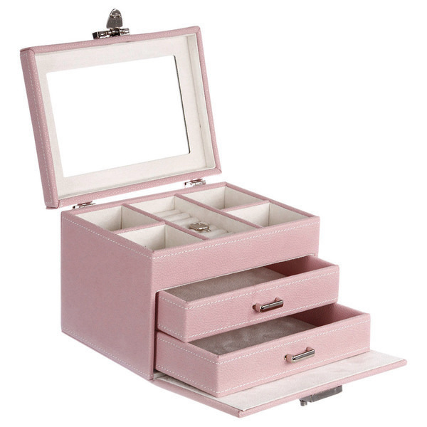 Boîte bijoux suedine 2 tiroirs 3560238917435 (3560238917435)