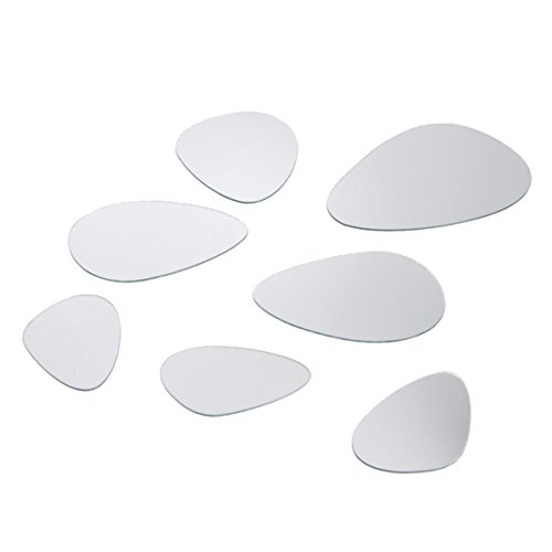 Atmosphera Ensemble de 7 miroirs adhésifs - Forme galet - 3 tailles différentes code EAN 3560239215707 