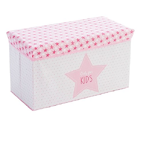 Coffre et banc de rangement rose