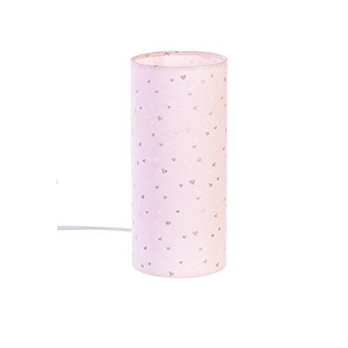 Lampe de chevet - Forme cylindrique - Motif Coeur