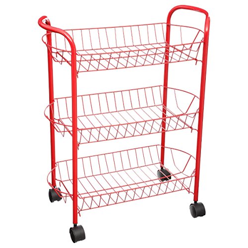 Resserre à légumes rouge 3 paniers rectangulaires