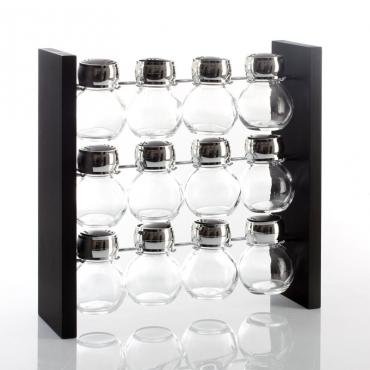 Présentoir à épices rotatif 12 pots en verre