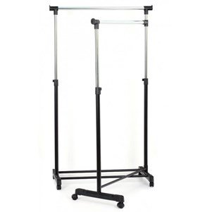 Double portant à vêtements extensible