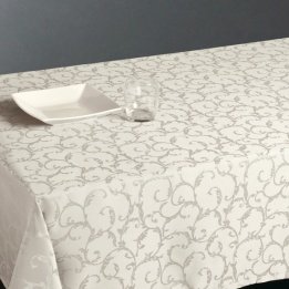 Nappe rectangulaire Jacquard Blanc - Anti-tâche