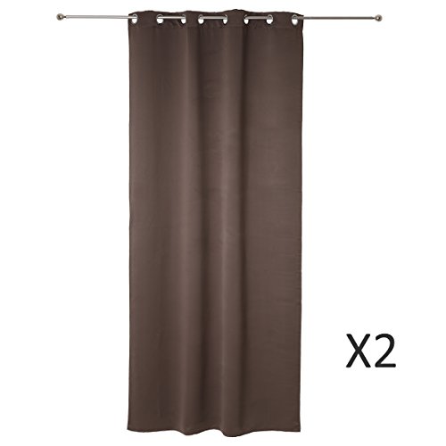 Lot de 2 Rideaux à oeillets occultant Taupe