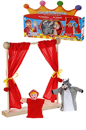 Mon petit théâtre en bois et mes 2 marionnettes...