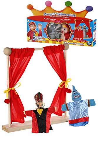 Mon petit théâtre en bois et mes 2 marionnettes...