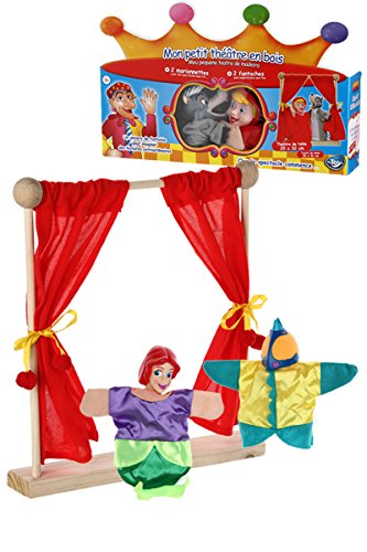 Mon petit théâtre en bois et mes 2 marionnettes...