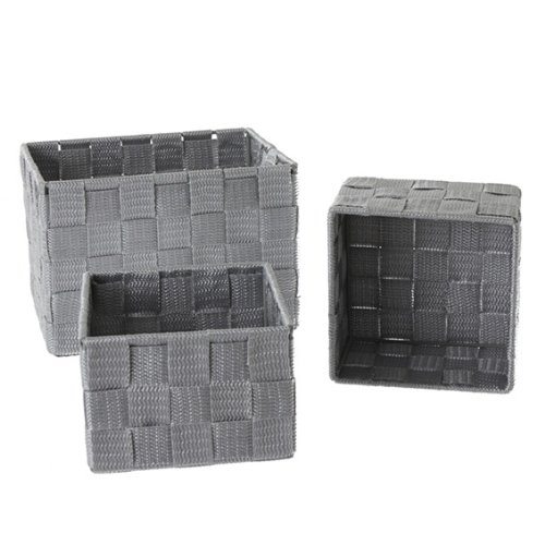 Set de panier de rangement Rectangle Gris