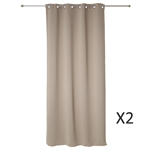 Lot de 2 Rideaux à oeillets occultant coloris LIN