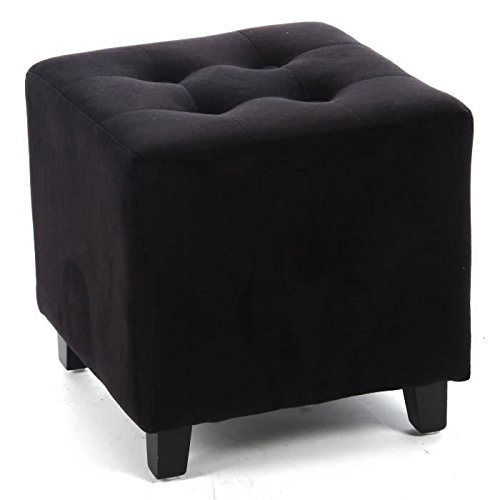 Pouf carré - Aspect VELOURS - coloris NOIR