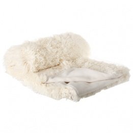 Plaid imitation fourrure poil long Ecru