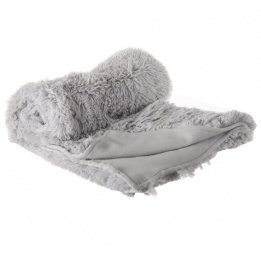 Plaid imitation fourrure poil long Gris