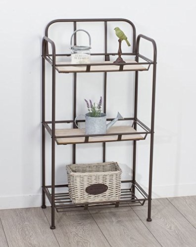 Meuble Étagère 3 niveaux en métal et 2 plateaux...
