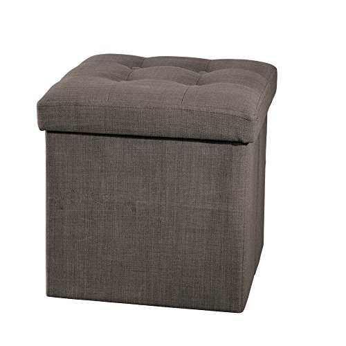 2 en 1 Pouf et Coffre de rangement - coloris GR...