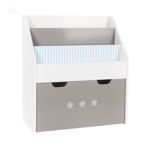 Bibliotheque en bois pour enfant - Taupe et blanc