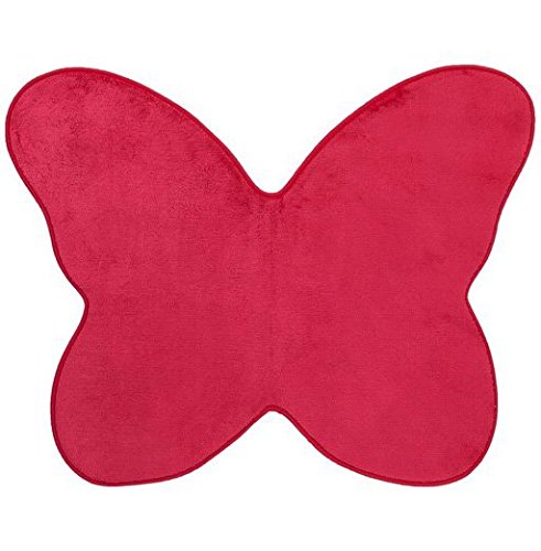 Tapis velours papillon rose