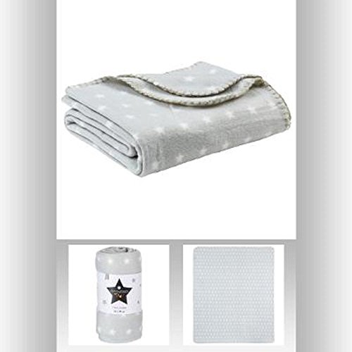 Plaid bébé gris clair étoilé tout doux