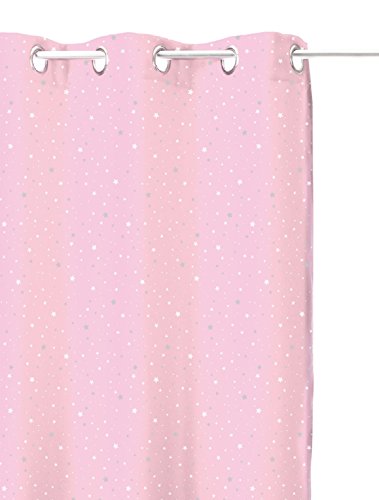 Rideau occultant rose clair étoilé pour chambre...