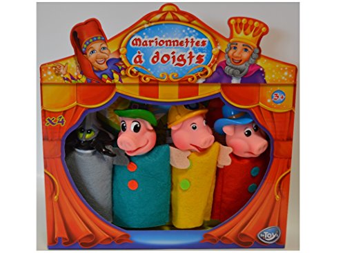 Coffret 4 marionnettes à doigt - Les 3 petits c...