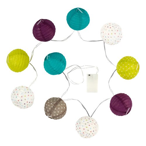 Guirlande lumineuse 10 boules LED multicolore