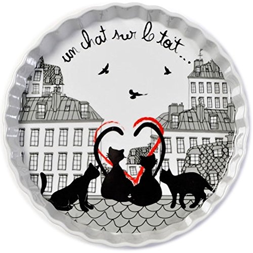 FoxTrot 9026CTOI Plat Tarte Motif Chat Toit Por...