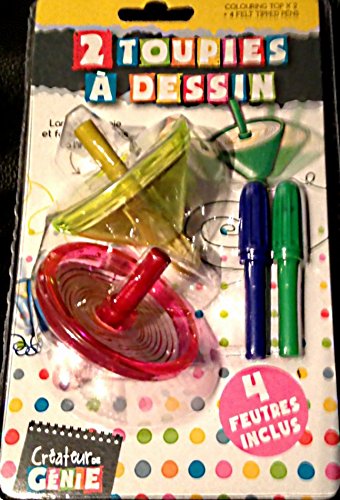 2 Toupies a dessin + 4 feutres jouet nf