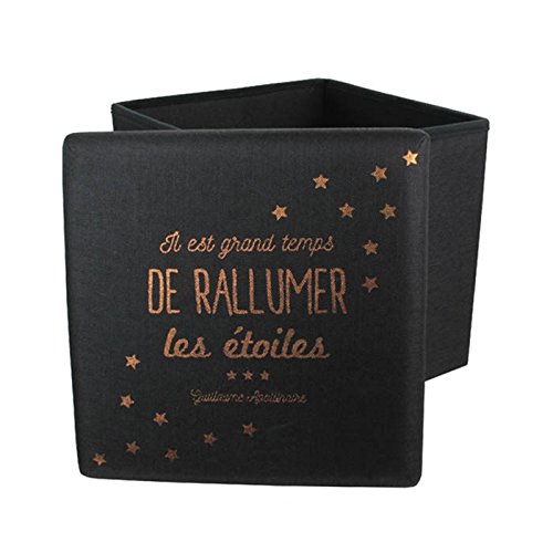 The concept factory Pouf pliant en tissu Citations code EAN 3561864333200 