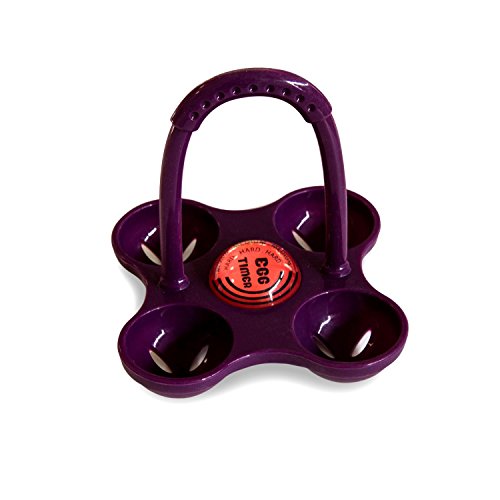 - cuiseur 4 oeufs silicone avec minuteur - violet