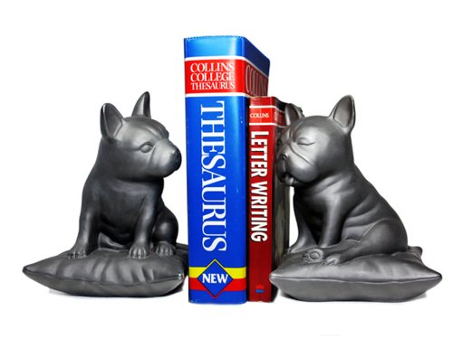 Serre Livres Chien Bulldogs Design en Résine - ...