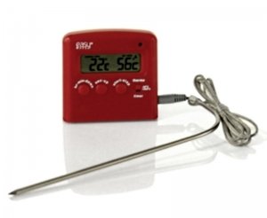 Kc2053 thermomètre à sonde/minuteur acier inoxy...