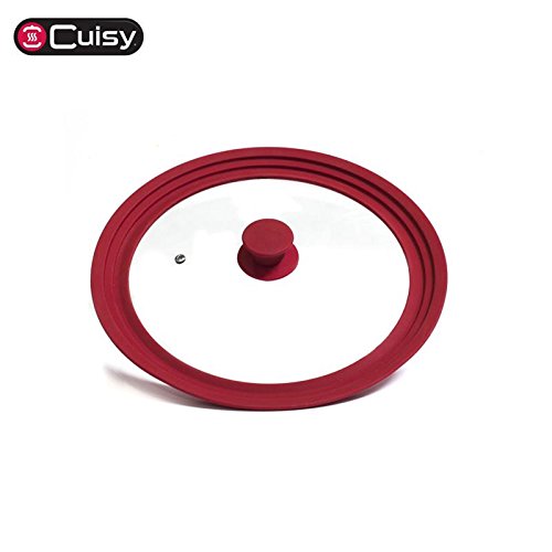 Kc2225 couvercle verre/silicone noir/rouge diam...