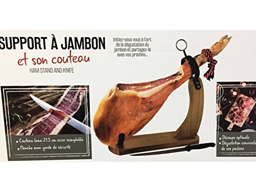 SUPPORT A JAMBON ET SON COUTEAU LAME 21.5 CM US...