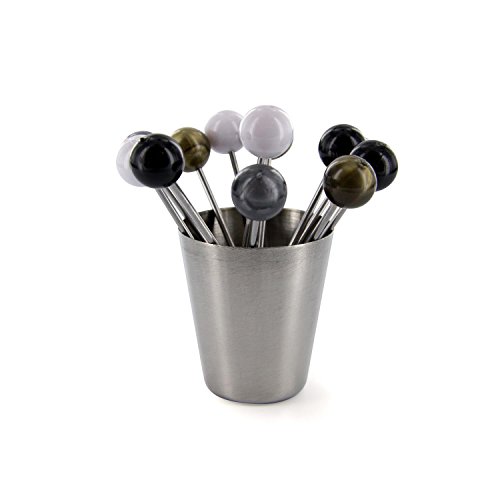 Saveur et Dégustation - 12 Pics Inox Apéritif /...