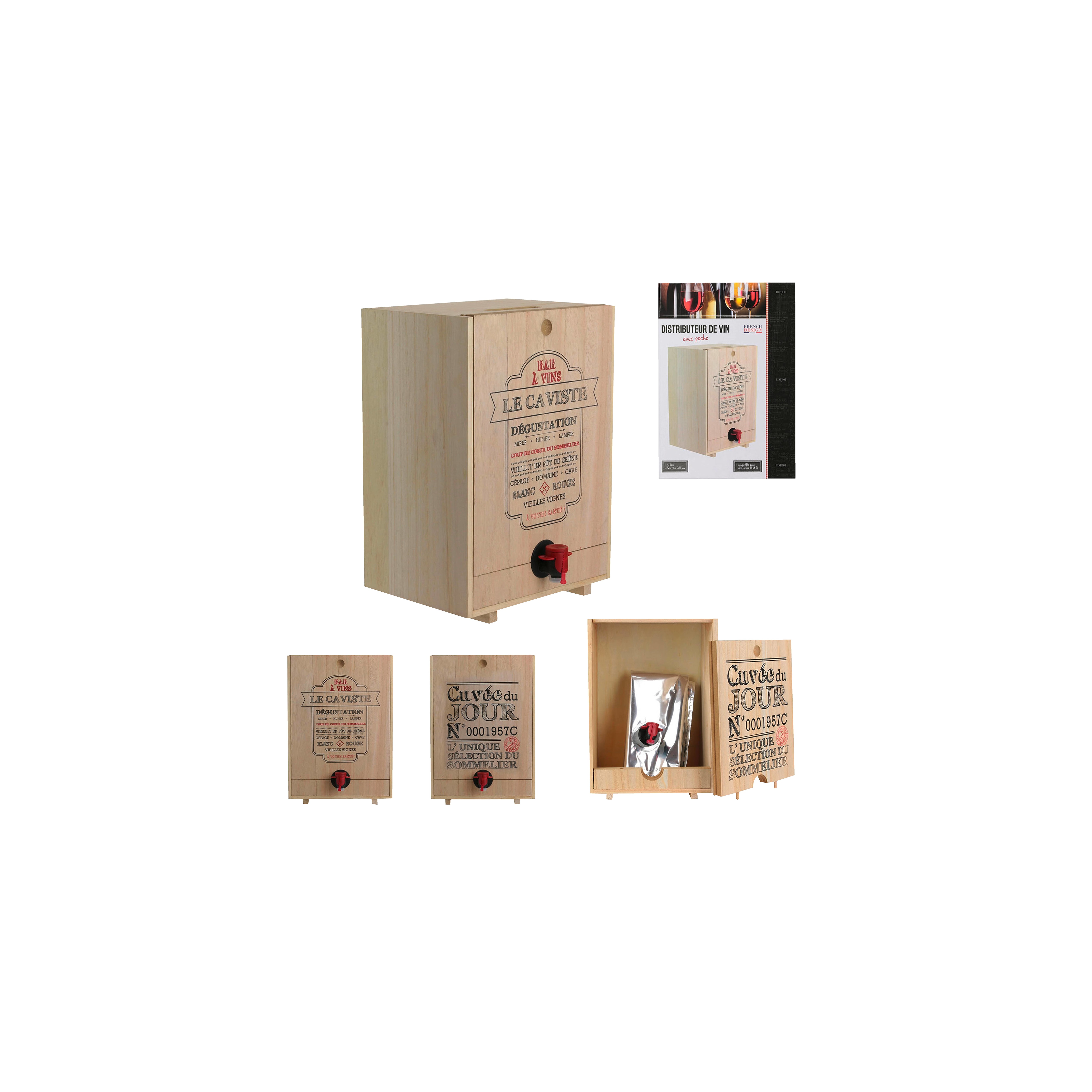Distributeur à vin en bois 5 L