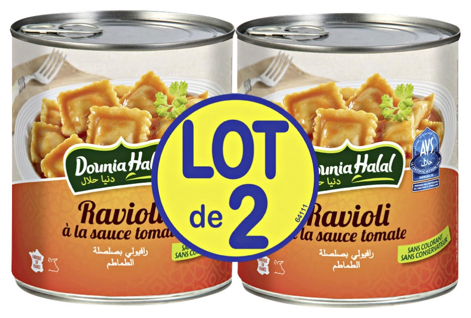 Dounia Halal Ravioli à la sauce tomate Dounia Halal code EAN 3563230000082 