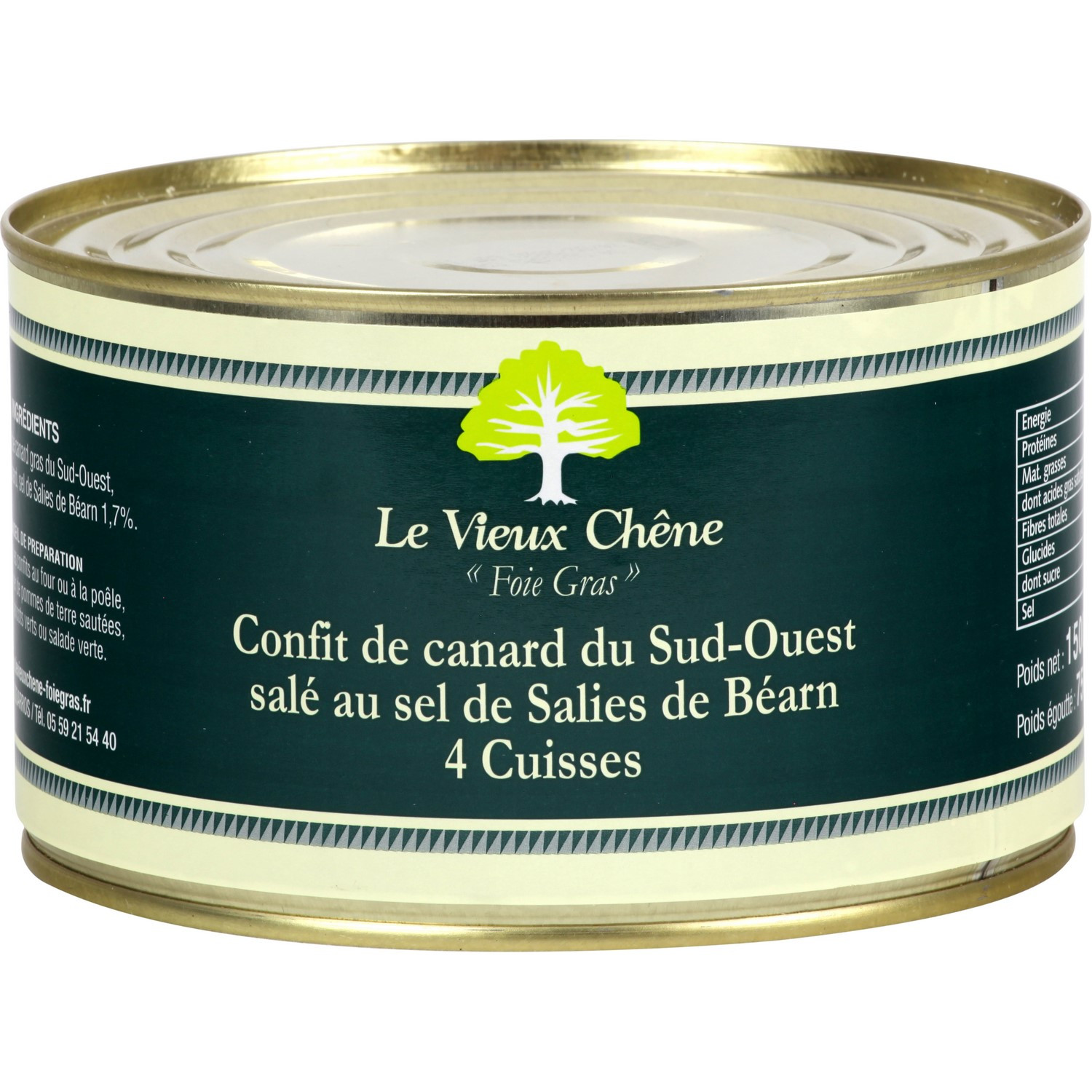 LE VIEUX CHENE Confit de canard LE VIEUX CHENE code EAN 3563480001815 